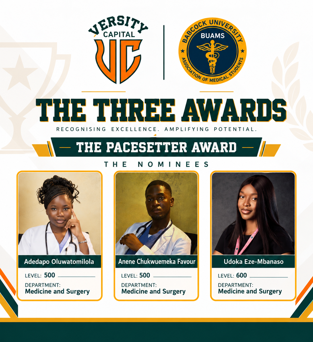 The Pacesetter Award nominees